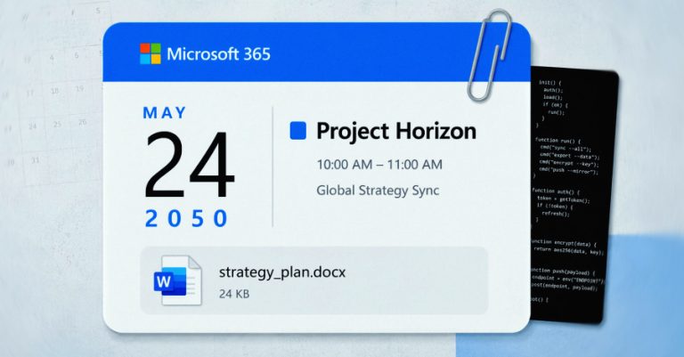 HollowGraph малициозниот софтвер ги крие командите и украдените датотеки во Microsoft 365 календарски настани со датум од 2050 година