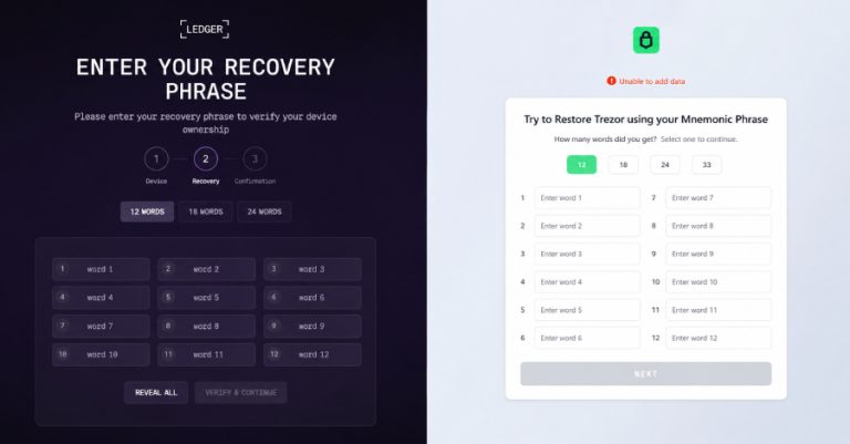 Малициозната рамка OkoBot вметнува phishing страници за кражба на seed фрази во апликациите на Ledger и Trezor